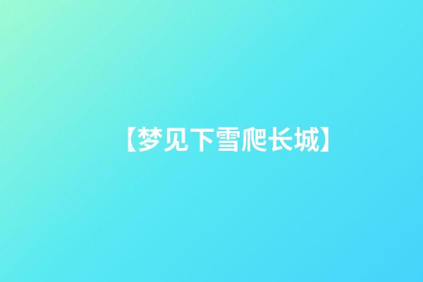 【梦见下雪爬长城】