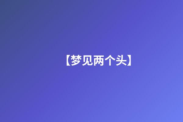 【梦见两个头】