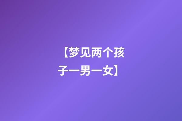 【梦见两个孩子一男一女】