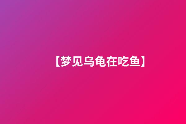 【梦见乌龟在吃鱼】