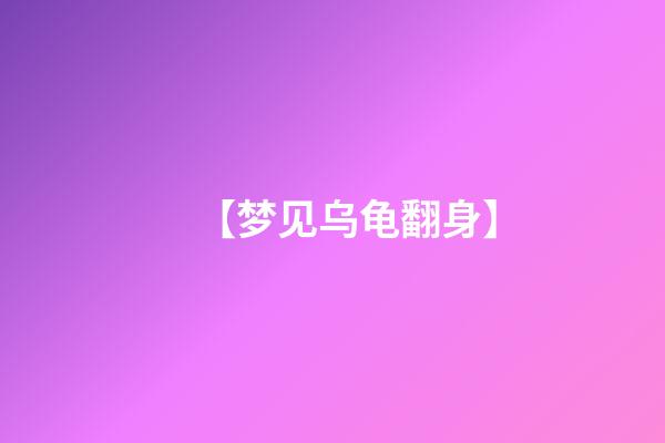 【梦见乌龟翻身】