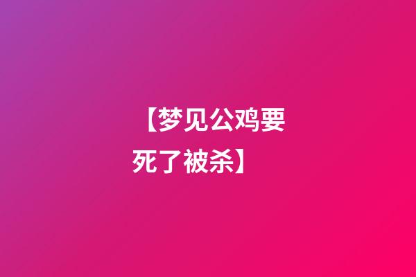 【梦见公鸡要死了被杀】