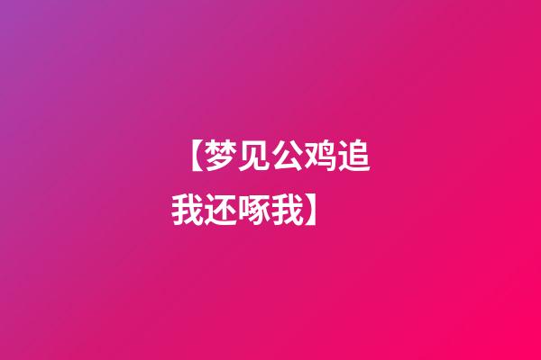 【梦见公鸡追我还啄我】