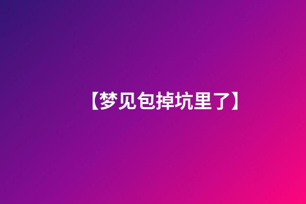 【梦见包掉坑里了】