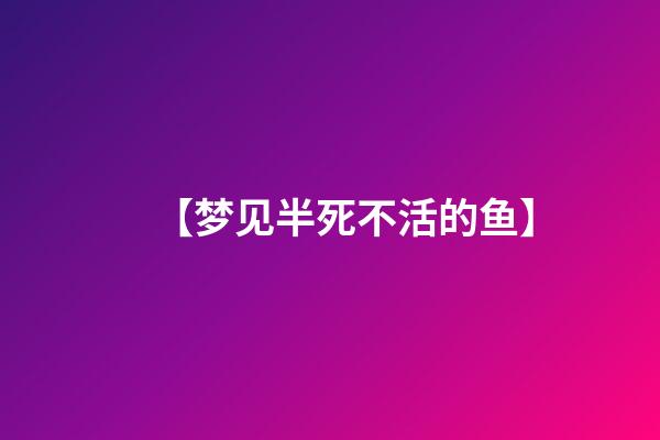 【梦见半死不活的鱼】
