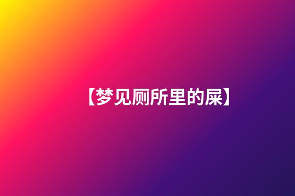 【梦见厕所里的屎】