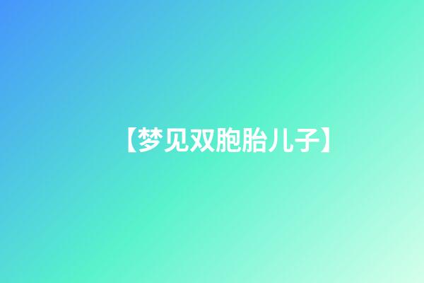 【梦见双胞胎儿子】