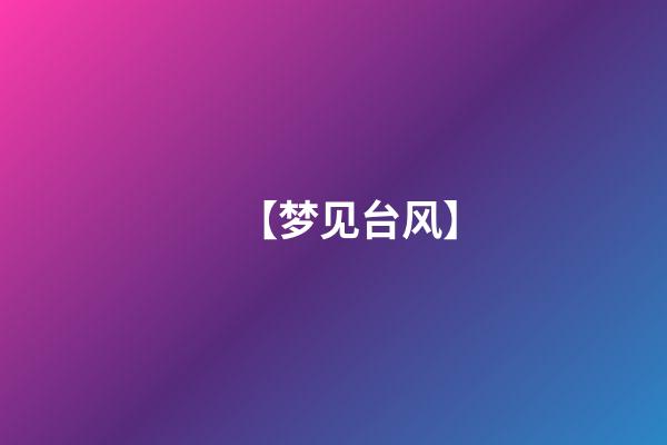 【梦见台风】