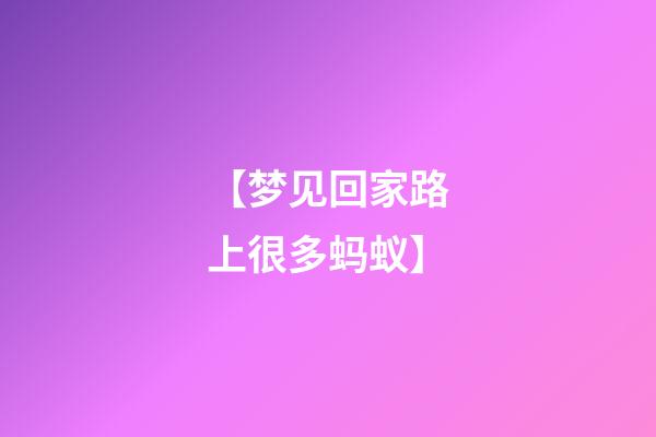 【梦见回家路上很多蚂蚁】