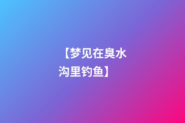 【梦见在臭水沟里钓鱼】