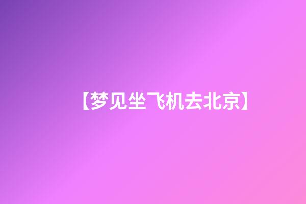 【梦见坐飞机去北京】
