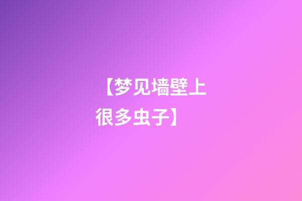 【梦见墙壁上很多虫子】