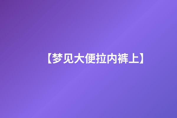 【梦见大便拉内裤上】