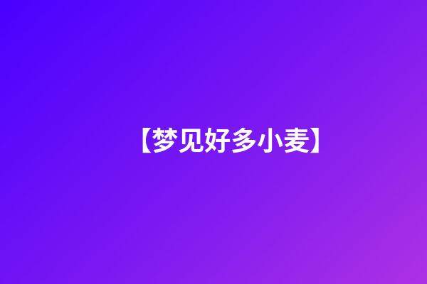 【梦见好多小麦】