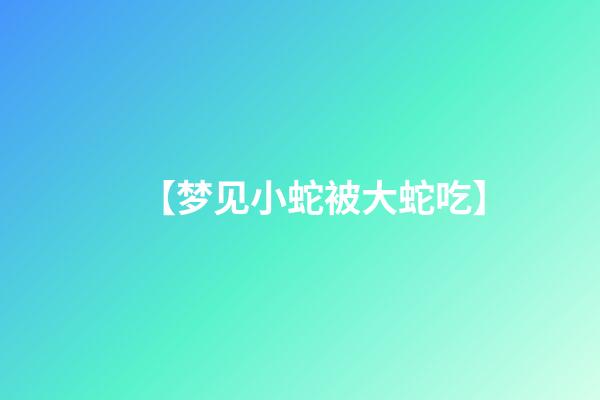 【梦见小蛇被大蛇吃】