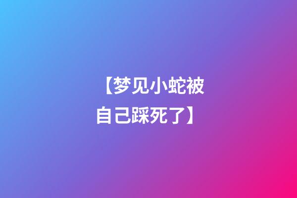【梦见小蛇被自己踩死了】