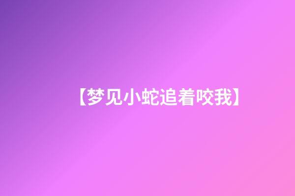 【梦见小蛇追着咬我】