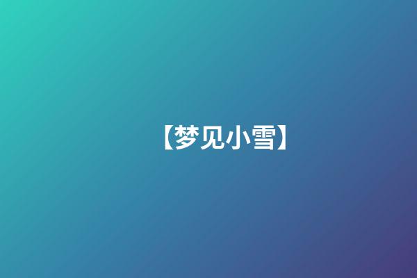 【梦见小雪】