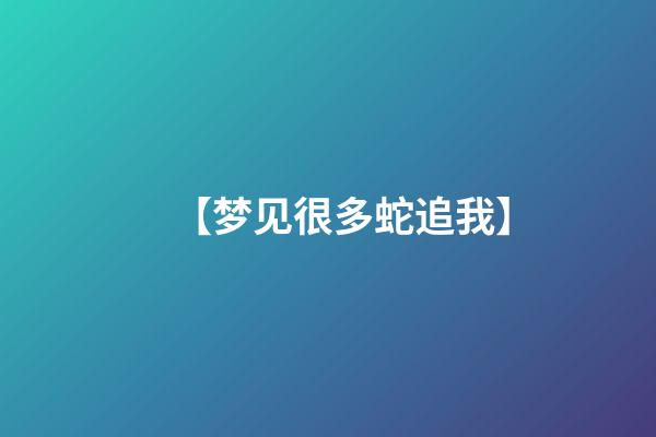 【梦见很多蛇追我】