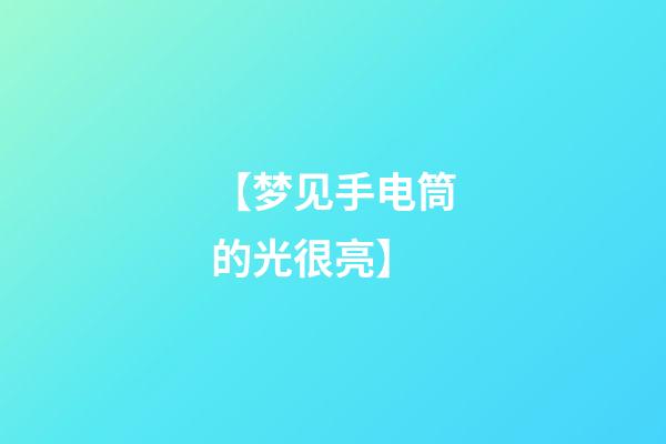 【梦见手电筒的光很亮】