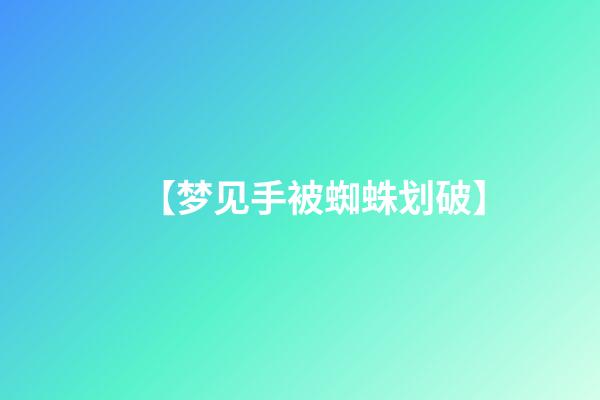 【梦见手被蜘蛛划破】