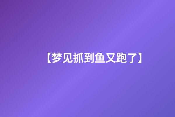 【梦见抓到鱼又跑了】