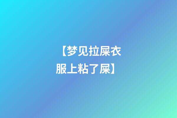 【梦见拉屎衣服上粘了屎】