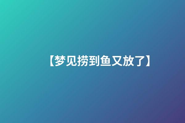 【梦见捞到鱼又放了】
