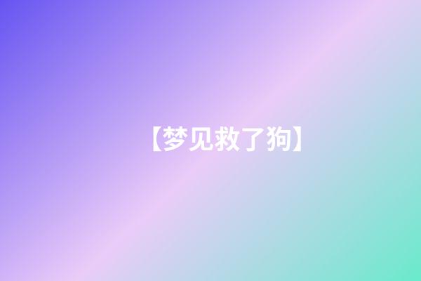 【梦见救了狗】