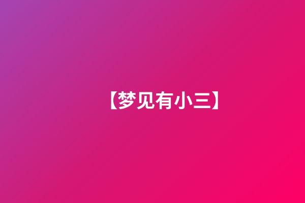 【梦见有小三】
