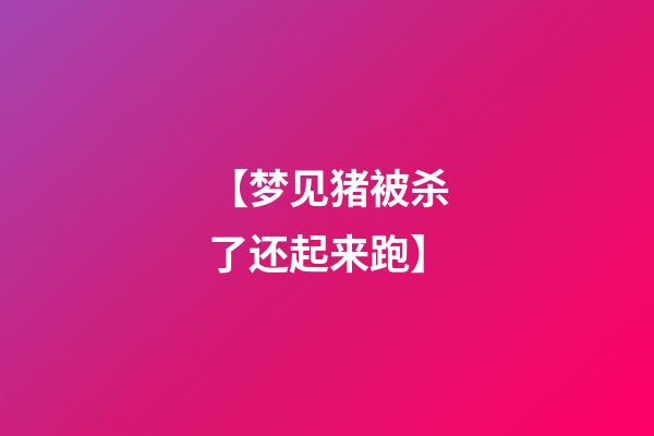 【梦见猪被杀了还起来跑】