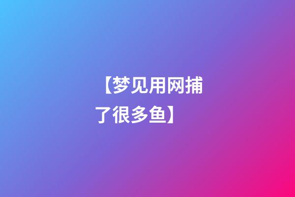【梦见用网捕了很多鱼】