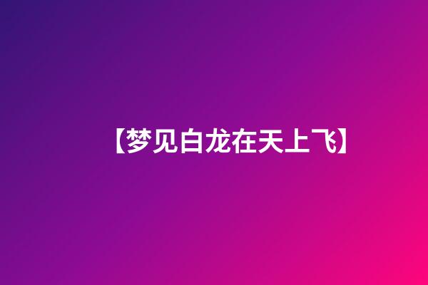 【梦见白龙在天上飞】