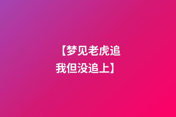 【梦见老虎追我但没追上】