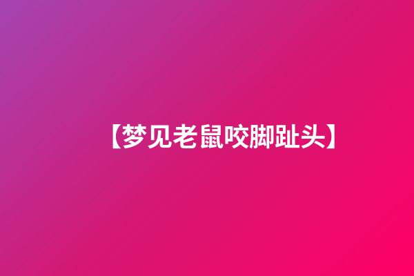 【梦见老鼠咬脚趾头】