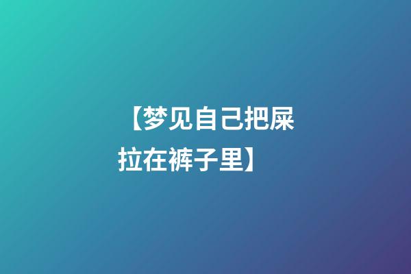【梦见自己把屎拉在裤子里】