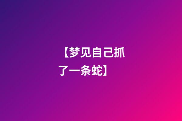 【梦见自己抓了一条蛇】