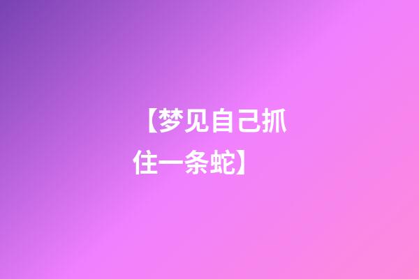 【梦见自己抓住一条蛇】