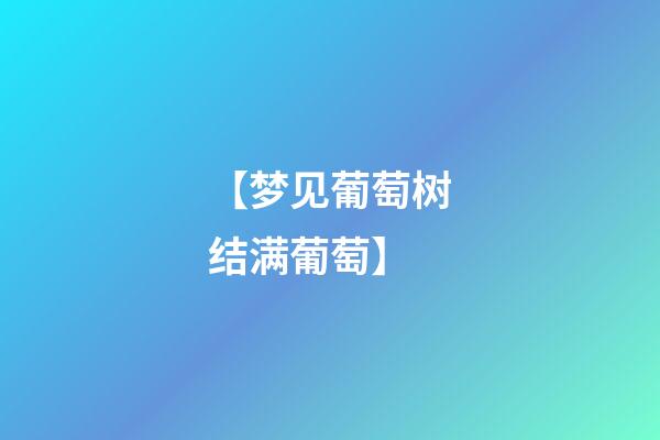 【梦见葡萄树结满葡萄】