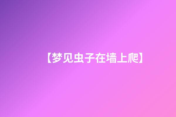 【梦见虫子在墙上爬】