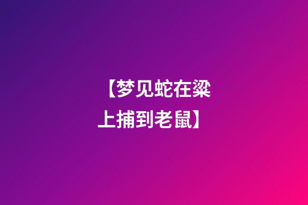 【梦见蛇在粱上捕到老鼠】