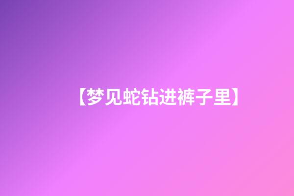 【梦见蛇钻进裤子里】