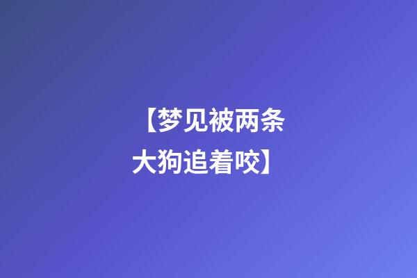 【梦见被两条大狗追着咬】