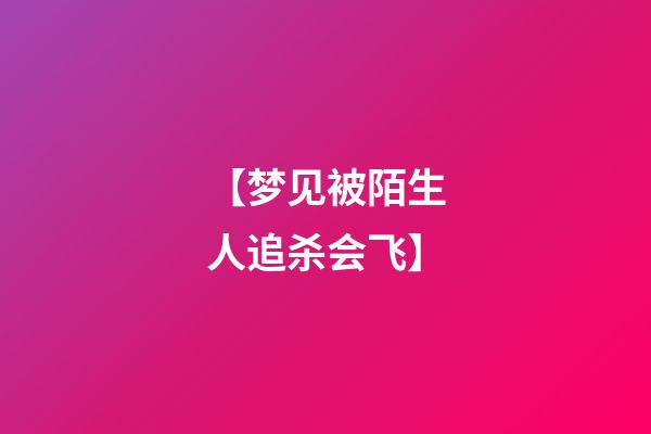 【梦见被陌生人追杀会飞】