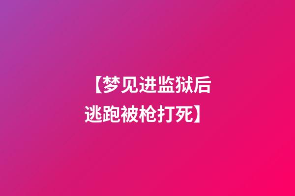 【梦见进监狱后逃跑被枪打死】