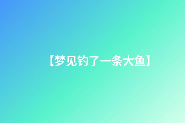 【梦见钓了一条大鱼】