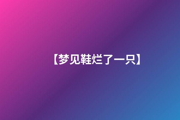 【梦见鞋烂了一只】