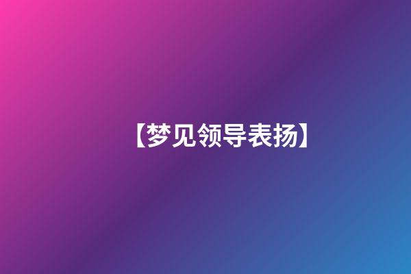 【梦见领导表扬】