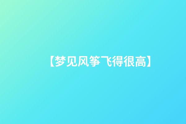 【梦见风筝飞得很高】