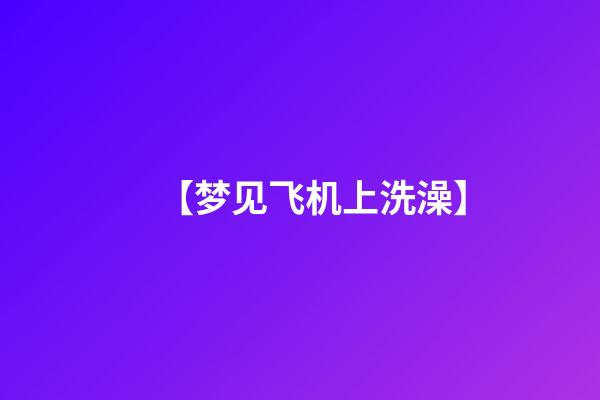 【梦见飞机上洗澡】